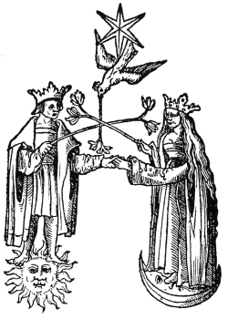 King Sun and Queen Moon, from 'Rosarium Philosophorum' (1550)