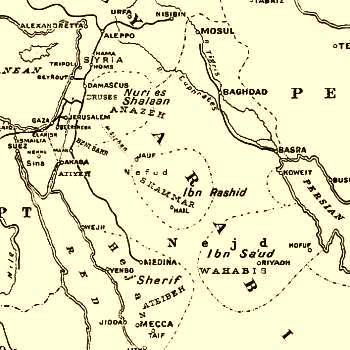 Detail of map from T. E. Lawrence, 