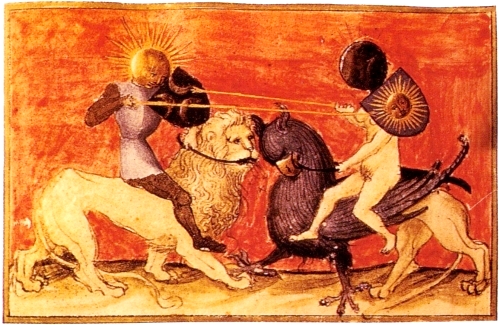 The Tourney of Sol and Luna from 'Aurora consurgens'(early 16th century)